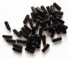 50 5x15mm Matte Black Glass Rectangle Beads